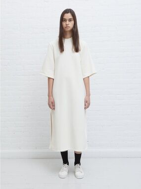 Studio Nicholson x Sunspel Cream Meden Cotton French Terry Midi Dress - Small